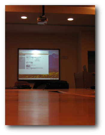 Picture of projector and projection